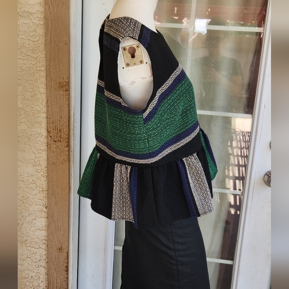 Corey Lynn Calter Anthropologie Striped  Peplum‎ Tunic Top Blouse Shirt - Picture 6 of 7